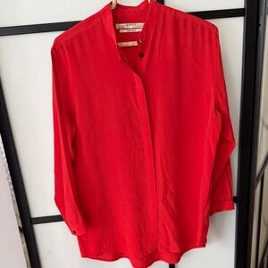 All Saints Bold Red Silk Blouse